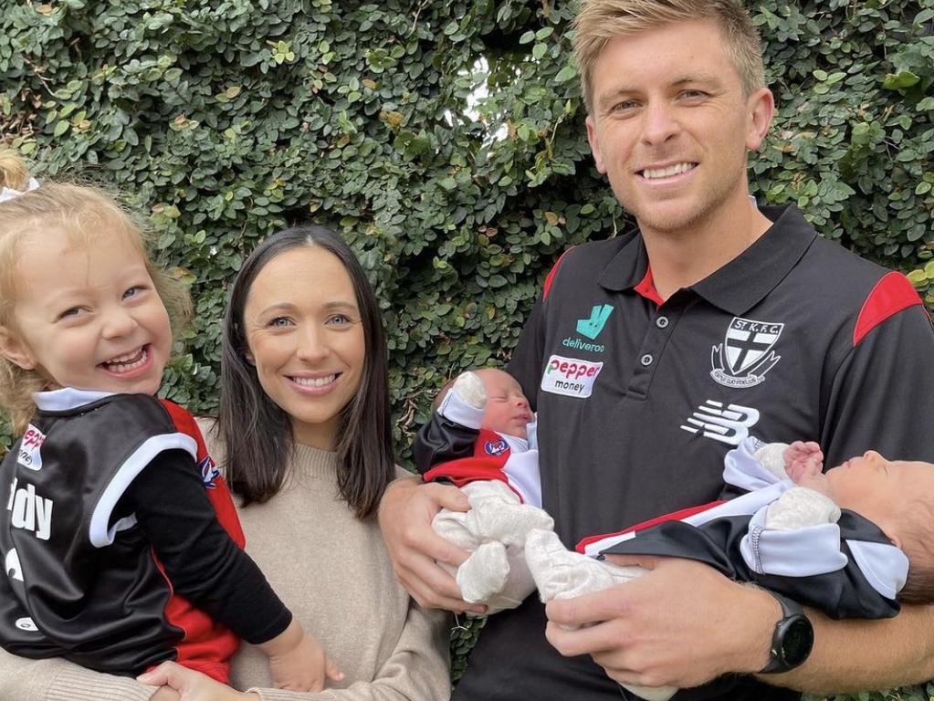 Seb and Marnie Ross, with daughter Charlotte and twin sons Vinny and Henley