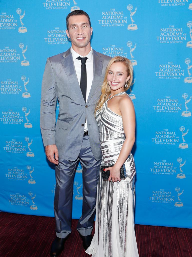 Boxer Wladimir Klitschko pictured with and actor Hayden Panettiere in 2007. Wladimir is defending Kyiv from Russian invaders. Picture: Getty Images.