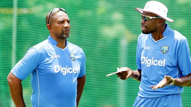 Phil Simmons (L) and bowling coach Curtly Ambrose (R) were both sacked this year. Picture: Mark Calleja.