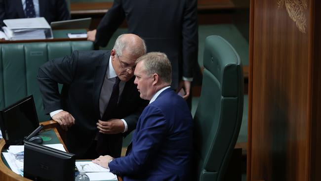 Scott Morrison with Speaker Tony Smith. Picture: Gary Ramage