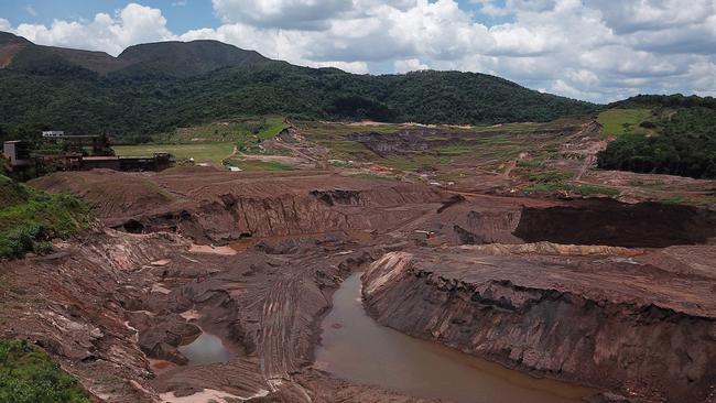 Vale’s Brumadinho mine tailings dam before it collapsed in January 2019. Picture: AFP