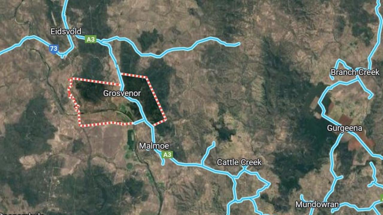 The crash happened on the Burnett Highway, approximately 10 km south of Eidsvold. Photo credit: Google Maps