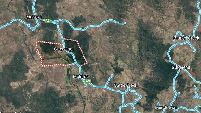 The crash happened on the Burnett Highway, approximately 10 km south of Eidsvold. Photo credit: Google Maps