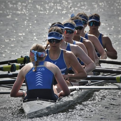 The Brisbane Girls' Grammar School's rowing First VIII.