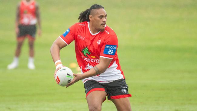 Luciano Leilua will on Sunday play his first game for the Dragons since reuniting with them earlier this month. Credit: Dragons media.