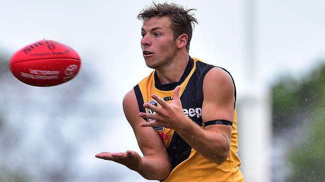 Jake Aarts, pictured playing VFL in 2015, kicked 17 goals in the year he was drafted (2018).