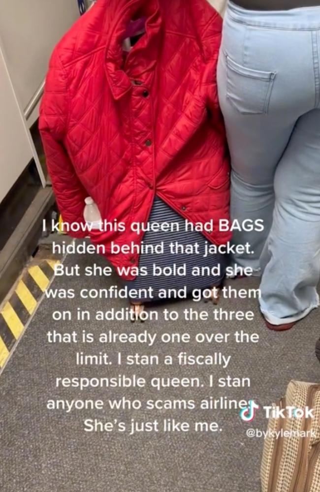 A woman’s sneaky bag act was caught on film leaving the person who recorded it very impressed. Picture: TikTok/bykylemark