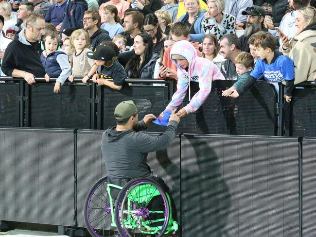 Nitro Circus at Kardinia Park on March 7, 2022. Stunts, crowd reactions, fireworks, plenty of colour. Picture: Mark Wilson