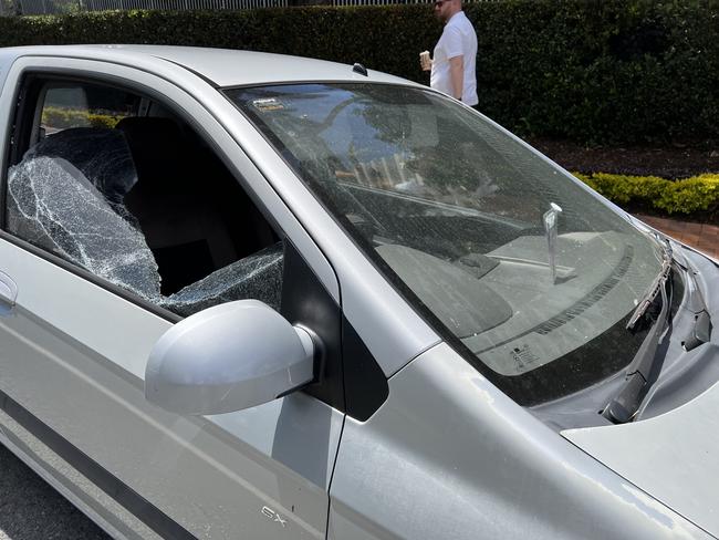 A car displaying a disability parking permit which was targeted by the vandals. Picture: Keith Woods.