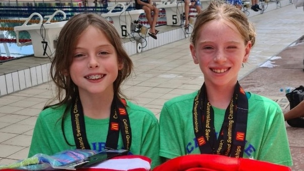 It was a big weekend for the O'Brien twins, with Mia (left) crowned the eight years girls age champion and Alyvia finishing as runner-up at the CQ Swimming Championships in Rockhampton.