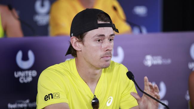 There are fears Alex De Minaur has had a falling out with fellow top 30 star Nick Kyrgios. Picture: Getty