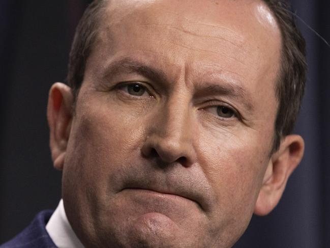 PERTH, AUSTRALIA - SEPTEMBER 4: Western Australian Premier Mark McGowan speaks during a media conference at Dumas House on September 4, 2020 in Perth, Australia. The premier announced that Western Australia is not in a recession and will not be prematurely reopening its borders at current. State and Territory leaders met today for the National Cabinet Meeting to discuss alternatives for state border closures and caps on international arrivals in response to the COVID-19 pandemic. (Photo by Matt Jelonek/Getty Images)