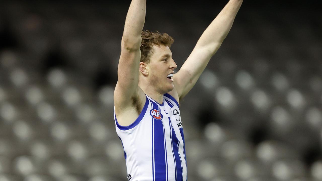 Nick Larkey celebrates one of his seven goals. Picture: Getty Images