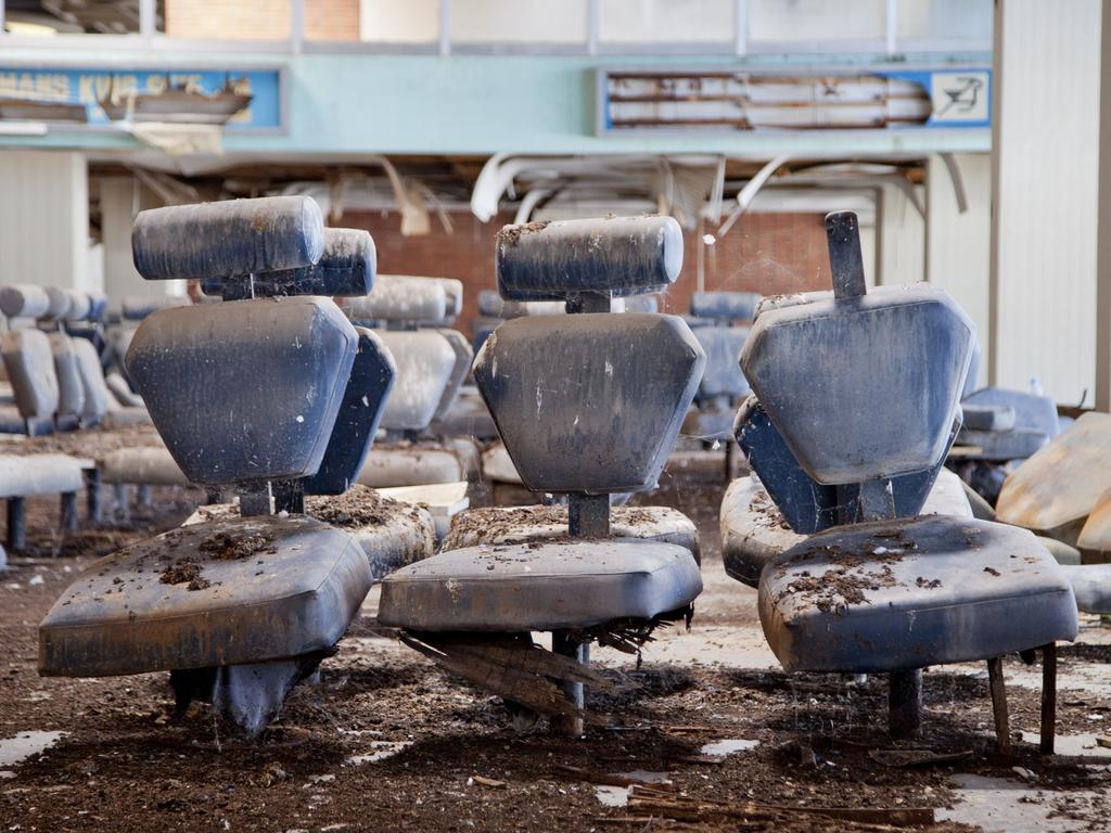 Decaying seats in the passenger departure area. Picture: Athanasios Gioumpasis/Getty Images