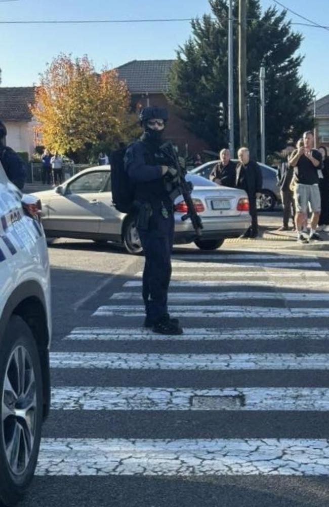 Police were captured in social media video rushing to the scene. Picture : Facebook
