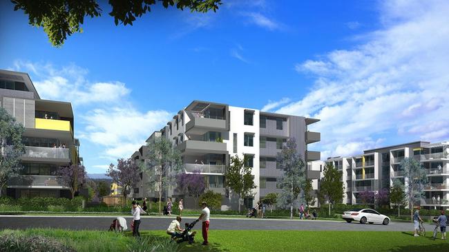 Artist impressions of a $181 million development application at 42-66 Junction Road, Schofields.