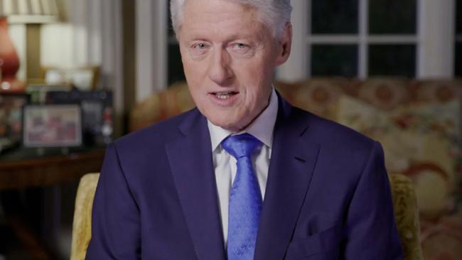 Bill Clinton addressing the Democratic convention today. Picture: DNC/AFP