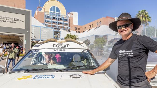 From Gympie Qld, Craig Campbell and Pete Mortimer travelled 3342kms in an old police panel van which they paid $900 for. Picture: Floss Adams.