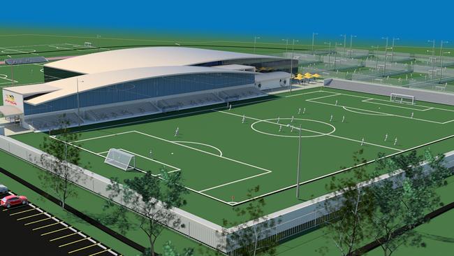 An artist’s impression of the new $26 million State Centre of Football which will be built by Football Federation SA at Gepps Cross. Picture: Supplied