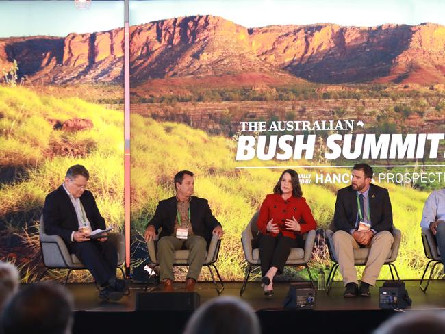 14/08/2023: During a panel discussion ÃThe Decade AheadÃ  with (L-R) John Lehmann, Managing Director, The Australian , Jim Engelke, General Manager, Kimberley Agricultural Investments Rebecca Tomkinson, Chief Executive Officer, The Chamber of Minerals and Energy of Western Australia Rick Ford, Manager, Fossil Downs Lawford Benning, Executive Chair, MG Corporation at The AustralianÃs "Bush Summit" in Perth, a Talk-fest about improving lives in the Kimberley. Philip Gostelow/The Australian