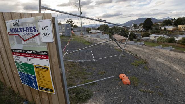 The former Multi-Res development is unfinished at Nagle Pl, Glenorchy. Picture: Chris Kidd