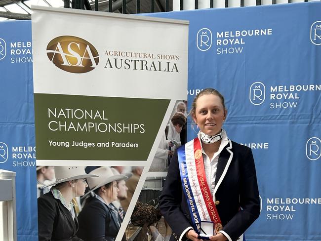 Emily Taylor won the young grains judging at the Melbourne Royal Show. Picture: Supplied