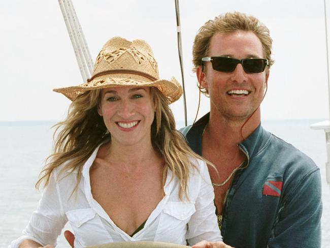 Actor Sarah Jessica Parker with Matthew McConaughey in scene from film "Failure to Launch"./Films/Titles/Failure/to/Launch