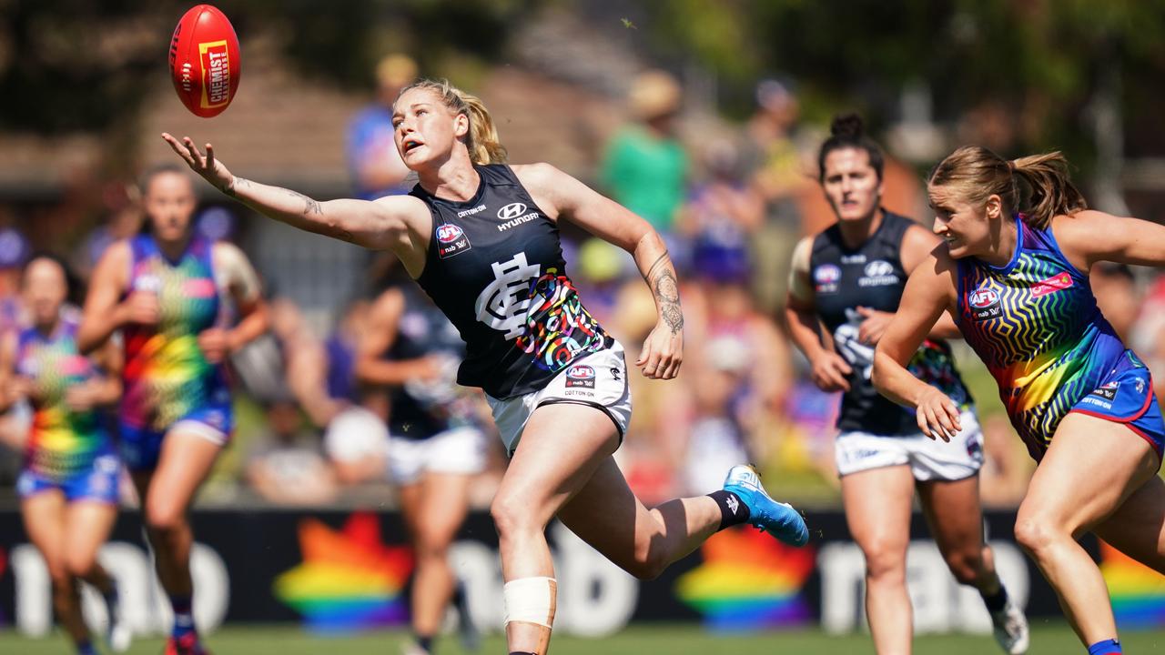 Tayla Harris responded in the best possible fashion for the Blues. Picture: AAP Images