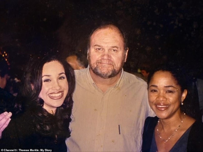 Meghan Markle with her parents Thomas Markle and Doria Ragland. Picture: Thomas Markle: My Story