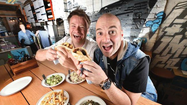 Former Swisse owner Radek Sali and George Calombaris in 2016. Picture:Rob Leeson.