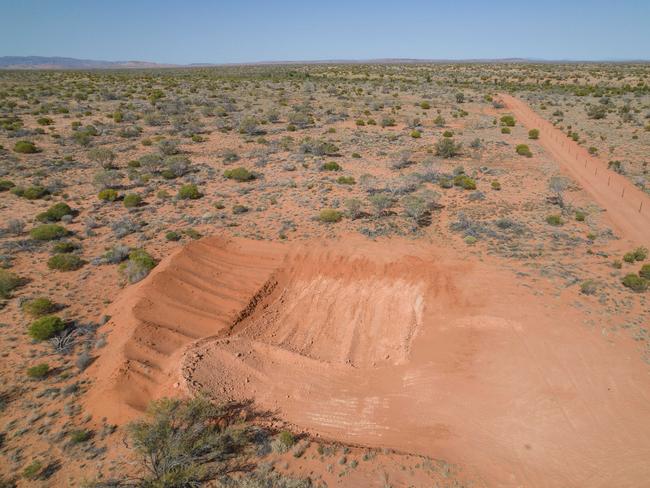 Aerial image of the Hawker Graded Track and borrow pit. Picture supplied.