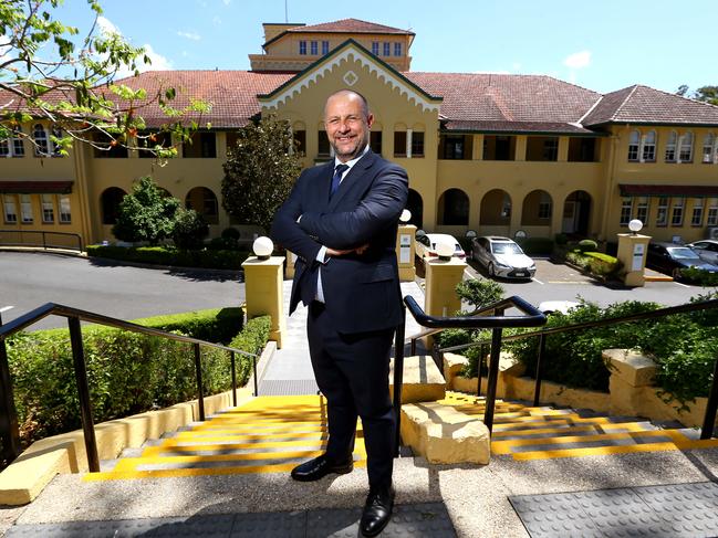 Sit down chat with Brisbane Boys' College at Toowong principal Andre Casson looking back at his first 12 months in the job. Picture: David Clark