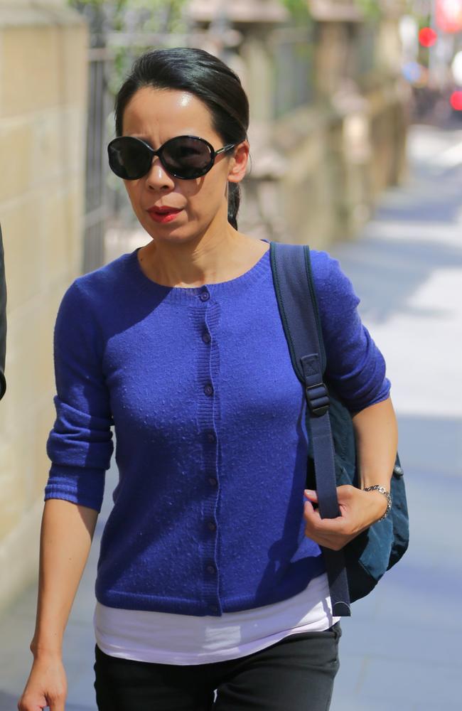 Kathy Lin arrives at the Supreme Court for her husband’s sentencing .Picture: John Grainger