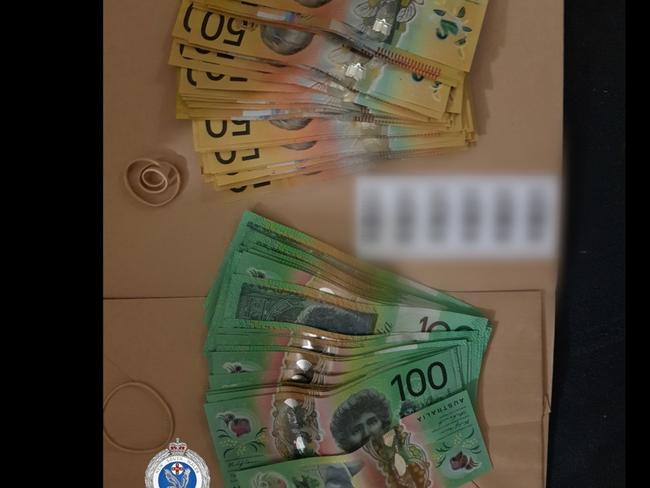 Officers allegedly seized $25,000 from a Penshurst address as part of Operation Hawk. Picture: NSW Police.