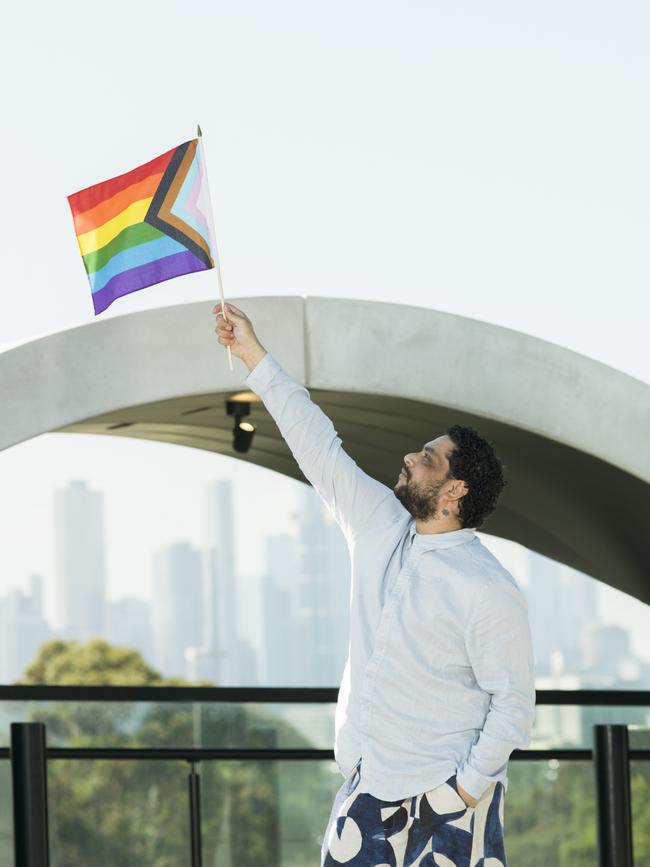 Todd Fernando photographed on the rooftop of the Victorian Pride Centre. Picture: Elke Meitzel