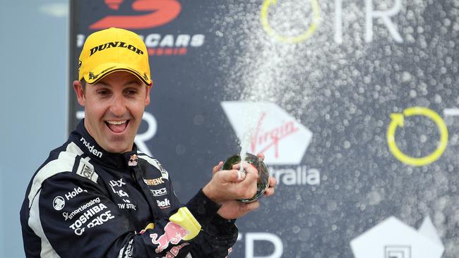 Jamie Whincup celebrates his victory. Picture: Daniel Kalisz/Getty Images