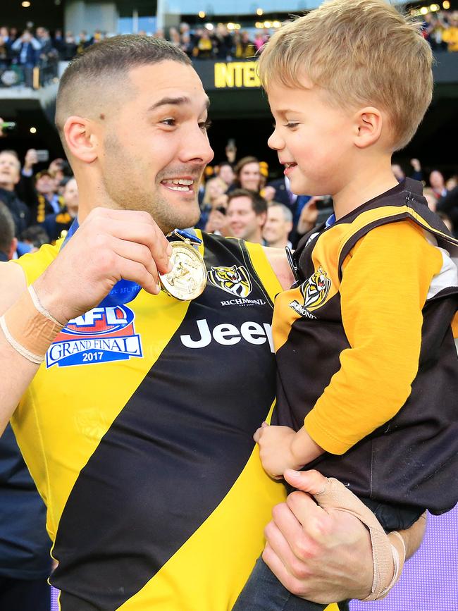 Shaun Grigg with his son, Sonny. Picture: Mark Stewart