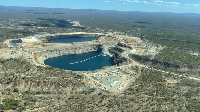 Two reservoirs are the remnants of the old gold mine at Genex’s Kidston Clean Energy Hub project in north Queensland. Picture: Glen Norris