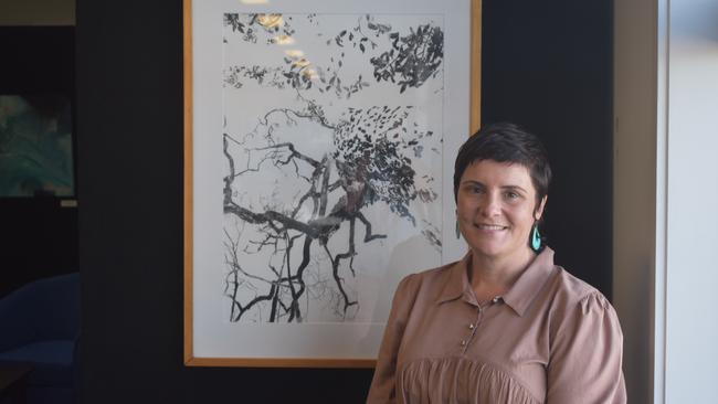 Hailey Rodger's art 'Look Up' won the emergent artist award category at the Woollam Art on Show awards night, August 6, 2021. Picture: Matthew Forrest