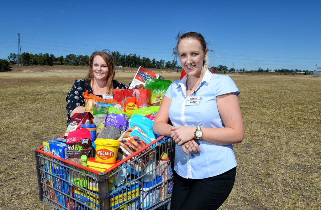 Costco employeesKaren and Lauren are excited about the announcement of a Bundamba store. Picture: Rob Williams