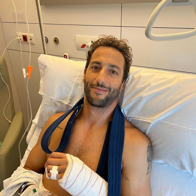 Daniel Ricciardo broke his hand in a crash during practice at the Dutch Grand Prix at Zandvoort in August. Picture: Instagram