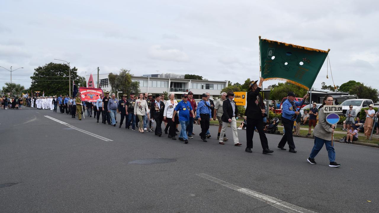 People in the Rockhampton ANZAC DAY march.