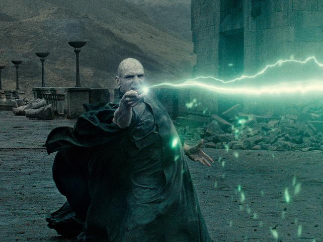 Actor Ralph Fiennes as Lord Voldemort in scene from film ''Harry Potter and the Deathly Hallows: Part 2''.