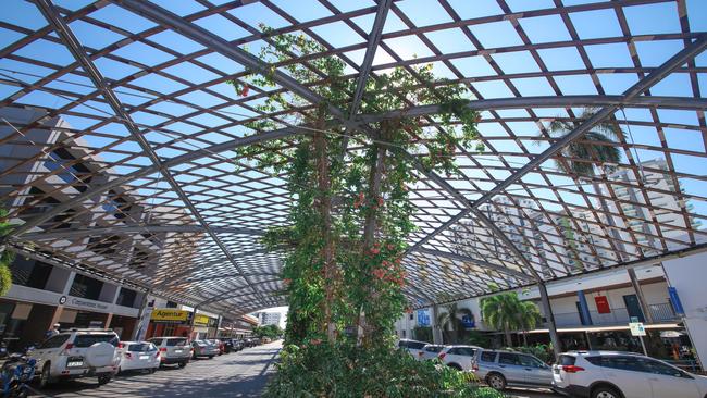 The Cavenagh St shade structure, a $2.7m project, was completed in 2018. Picture: Glenn Campbell