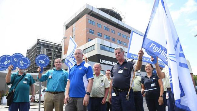 Lismore Base Hospital staff will walk out on the job this morning. Picture: Marc Stapelberg