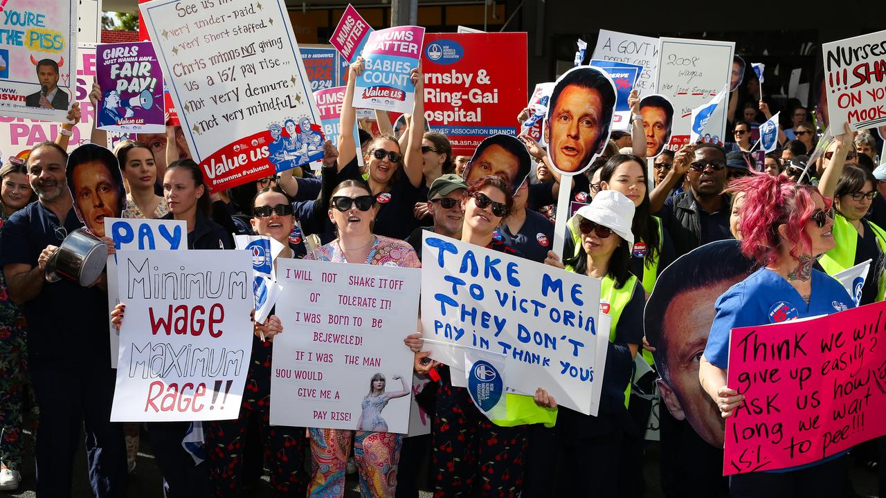 They took their protest to NSW Premier Chris Minns’ office in Kogarah on Tuesday. Picture: NewsWire / Gaye Gerard