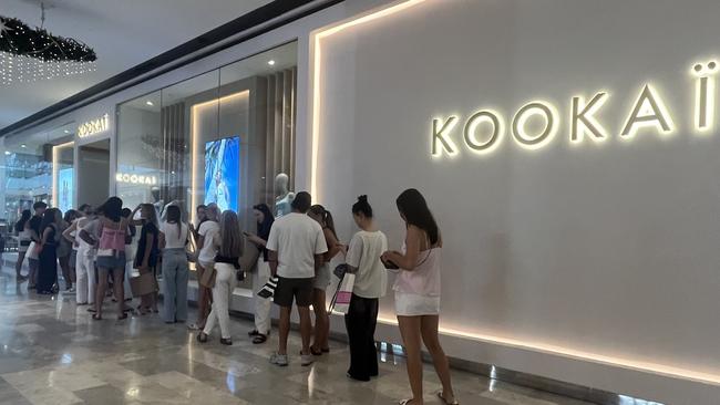 A long queue forms outside Kookai Chermside. Picture: Grace Koo