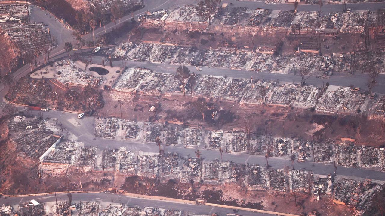 Around 150,000 people are currently unable to return to their homes with the wildfires still ablaze in LA. Picture: Mario Tama/Getty Images/AFP