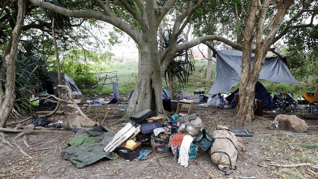 The campsite on Monday. Picture: Josh Woning