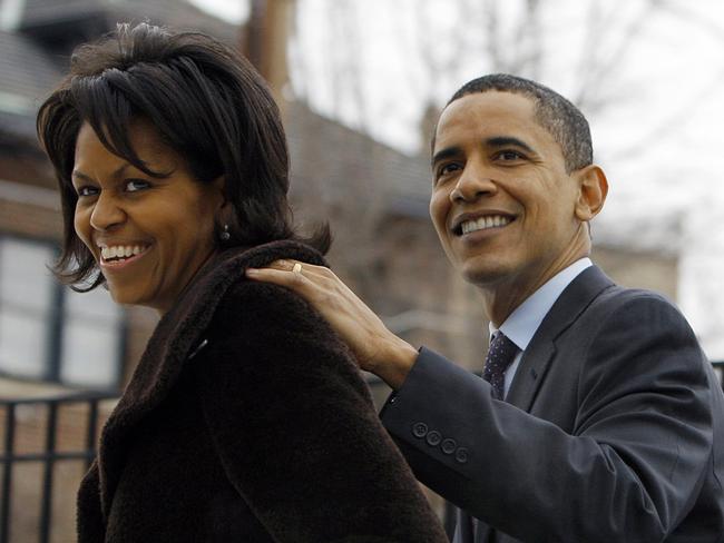 Michelle and Barack Obama in 2008. The couple met in 1989 at the law form where they both worked. Michelle was assigned to be Barack’s mentor. Picture: AFP/Emmanuel Dunand